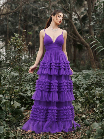 Mesh Backless Cami Prom Dress