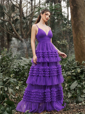 Mesh Backless Cami Prom Dress