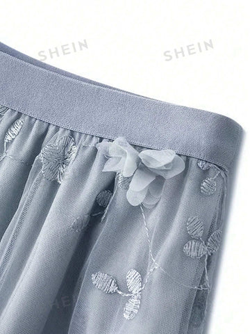 Mesh Embroidery Skirt