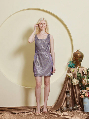 Metallic Bodycon Party Dress