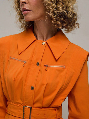 Miaspire Women`S Button Front Long Sleeve Self Tie Waist Casual Jumpsuit