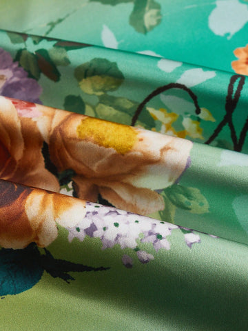 Miaspire Women Floral Print Round Neck Lace Patchwork Sleeveless Elegant Dress