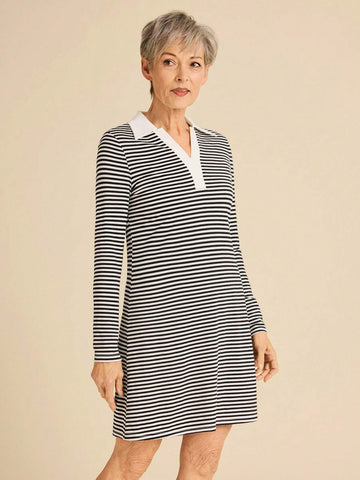 Miaspire Women Striped Casual Minimalist Short Dress, Daily Wear