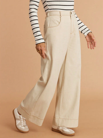 Miaspire Women's Casual Solid Color British Style Ankle Length Pants For Autumn Everyday Wear