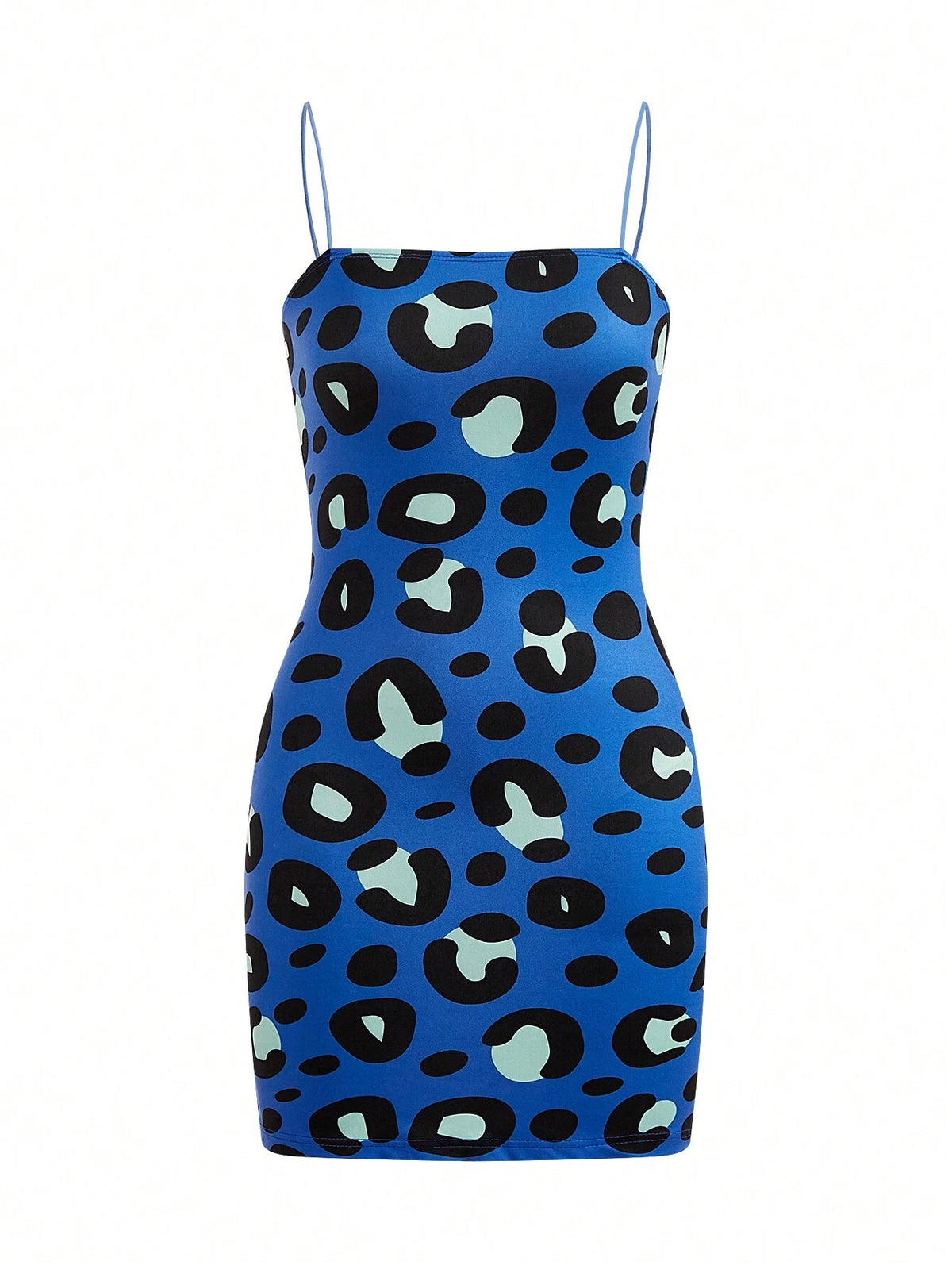Michel M Women Summer Leopard Print Slim Fit Strappy Dress
