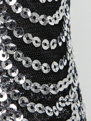 Mienne V Neck Sequin Romper