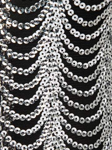 Mienne V Neck Sequin Romper