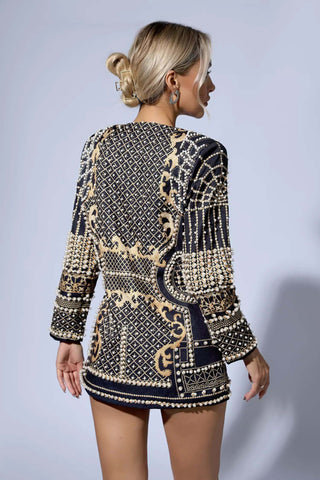Milani Gold Pearl Blazer Dress