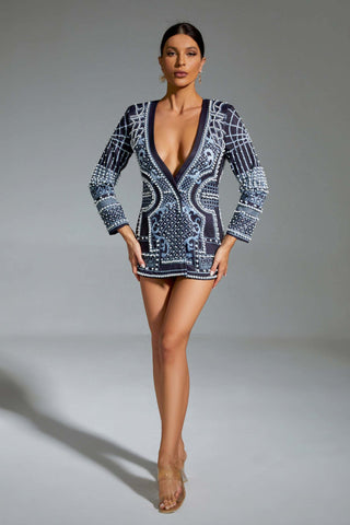 Milani Gold Pearl Blazer Dress