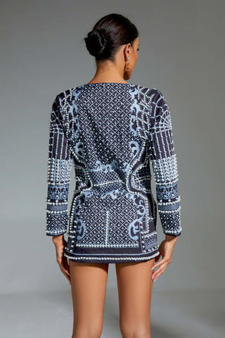 Milani Gold Pearl Blazer Dress