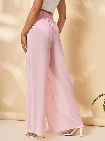 Mindsi Wide Leg Chiffon Pants