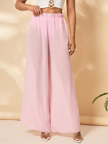 Mindsi Wide Leg Chiffon Pants