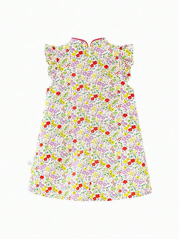 Mini Bala Children's Summer New Chinese Style Floral Dress