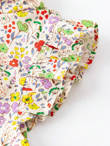 Mini Bala Children's Summer New Chinese Style Floral Dress