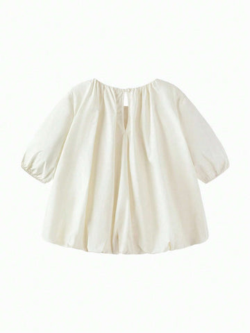 Mini Bala Girls Short Sleeve Shirt Summer Pure Cotton Sweet Shirt
