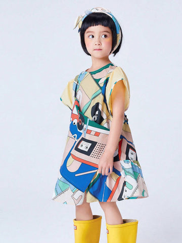 Mini Bala Summer Cartoon Cute Dress For Girls