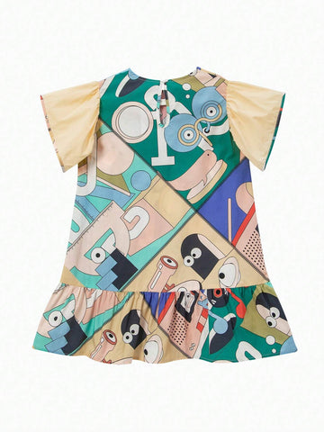 Mini Bala Summer Cartoon Cute Dress For Girls