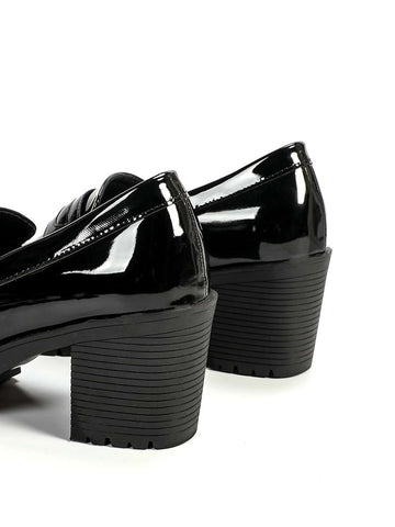 Minimalist Chunky Heeled Penny Loafers