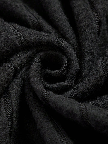 Women's Black Autumn Eye Pattern Ribbed Hooded Dress Winter Funny Fleece War