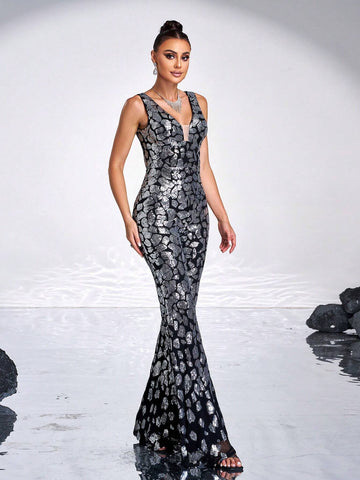 Missord Women's Shiny Sequin Jumpsuit