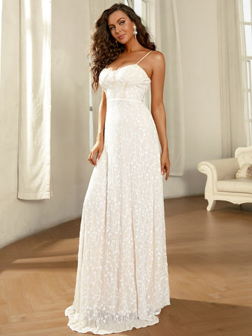 Missord Zip Back Embroidery Formal Gown