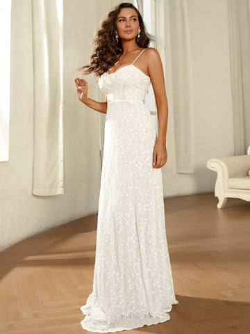 Missord Zip Back Embroidery Formal Gown