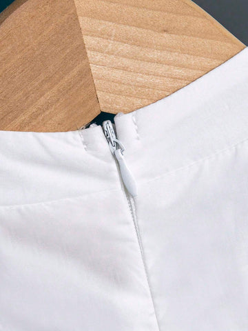 Mother Day Young Girls And Their Mothers Print Stand Collar Faux Fur Trim A-Line Dress, Suitable For Holiday Beach Vacation In Summer