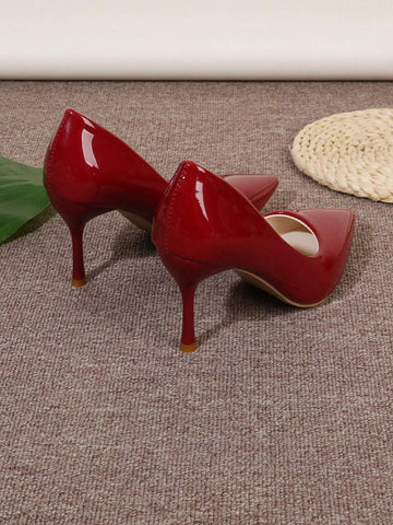 New 2024 Red Patent Leather High Heels For Women, Elegant, Sexy, Stylish Pointed Toe Stiletto Shoes