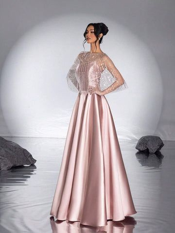 New Arrival Elegant Lace Shawl A-Line Evening Dress For Women