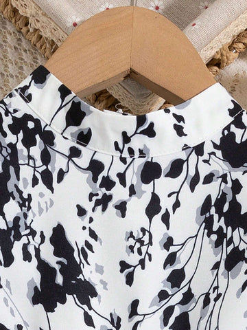 New Arrival Girls' Lovely Vitality White Pleated Long Dress For Daily Wear Sibling Outfits Mathing Outfits (3 Pieces Are Sold Separately)