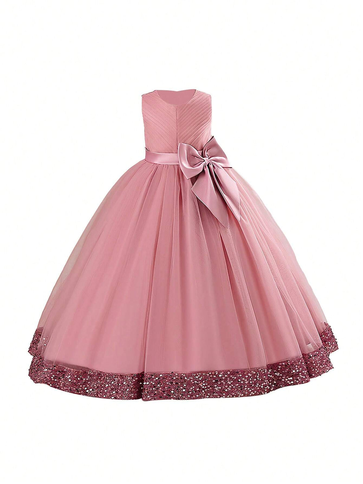 New Arrival Glittering Children Dress With Butterfly Knot, Princess Dress, Flower Girl Dress, Wedding Party Dress For Girls, Medium And Big Children, Gauze Fluffy Skirt