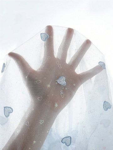 New Arrival Summer Sleeveless Mesh Dress With Embroidered Heart And Printed Love For Little Girls