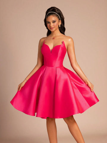 New Arrival Women's Fashionable Strapless Solid Color Backless Cross-Zipper Elegant Cocktail Dress For Parties