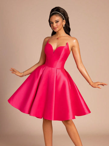 New Arrival Women's Fashionable Strapless Solid Color Backless Cross-Zipper Elegant Cocktail Dress For Parties