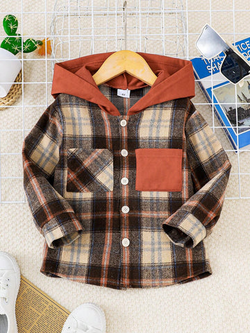 New Boys Hooded Casual Stylish Shirt, Autumn & Winter