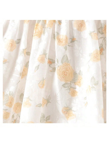 New Butterfly Sleeves Floral Dress With Bow For Girls" Spring/Summer 2024 Collection