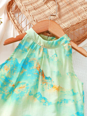 New Chinese Style Halter Neck Sleeveless Dress For Summer