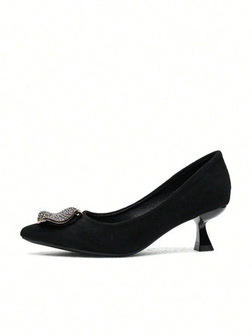 New Design Shallow Mouth Women Rhinestone Decor Pointed Toe High Heel Pumps,