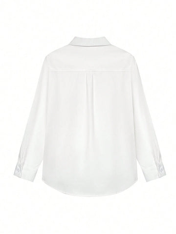 New Design Wrinkle-Resistant White Shirt For Women, Fashionable And Versatile, Autumn And Winter