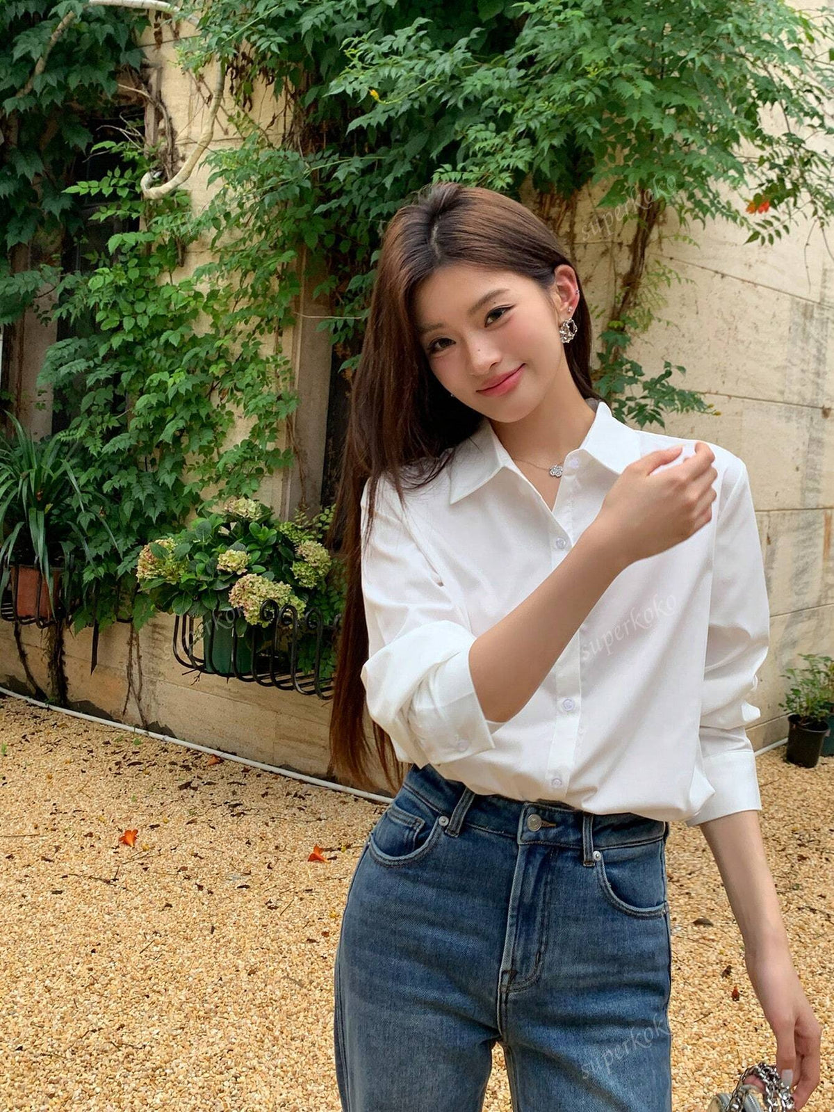 New Design Wrinkle-Resistant White Shirt For Women, Fashionable And Versatile, Autumn And Winter