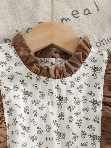 New Ditsy Floral Elegant Girl Sleeveless Dress, Spring/Summer