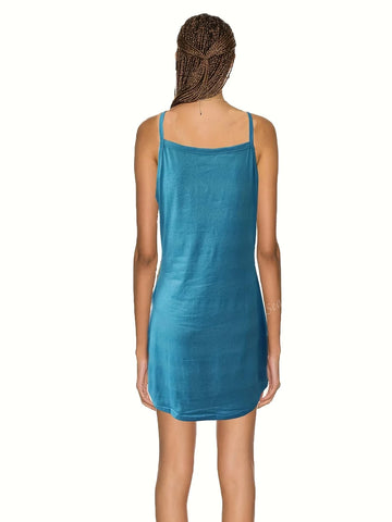 New European And American Summer Print Pocket Slim Strap Bodycon Dress