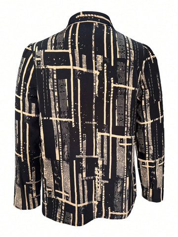 New Fashion Loose Printed Long Sleeve Shirt, Slimming And Trendy