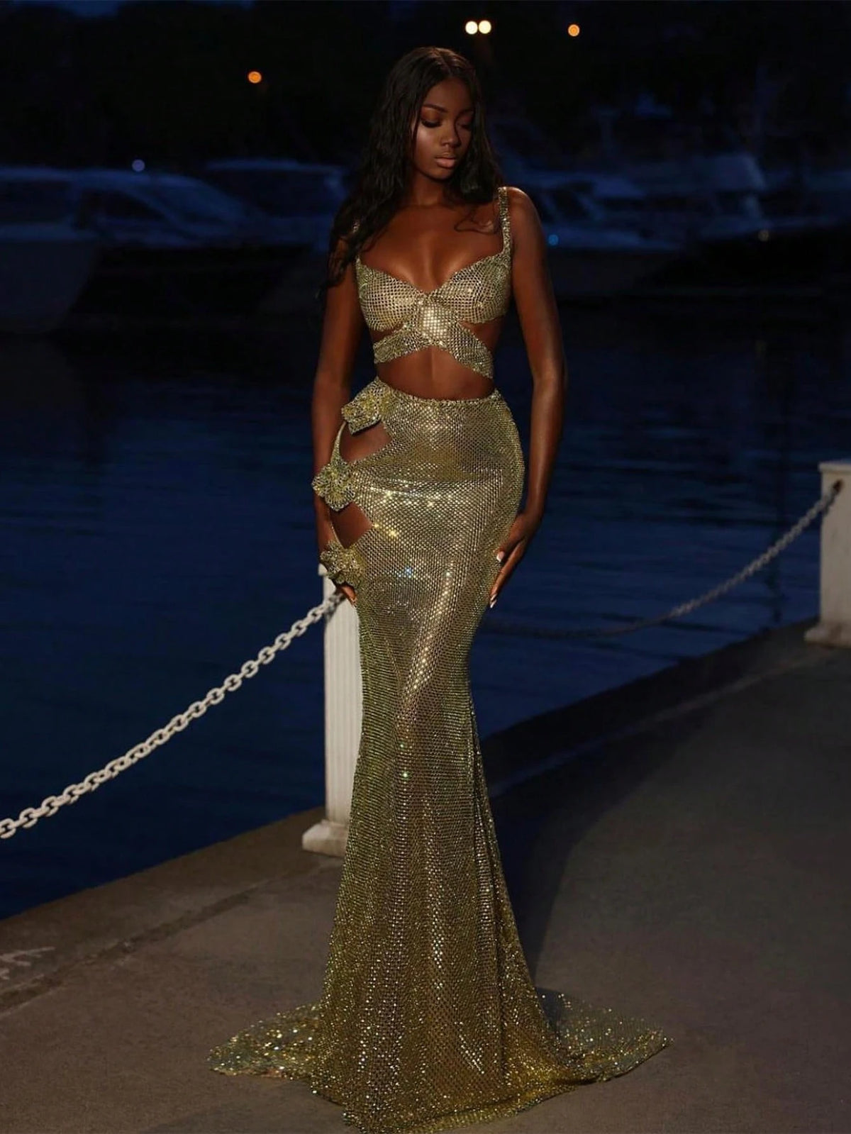 New Fashion Luxury Sexy Women's Evening Party Dress