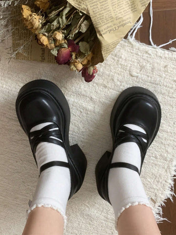 New Fashion Women High Heel Mary Jane Shoes, Sweet Lolita Style Retro Comfortable