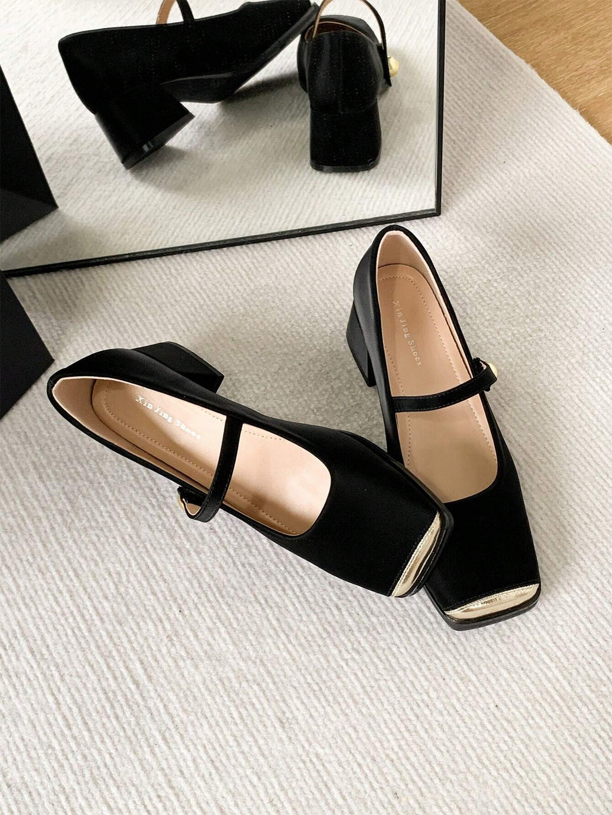 New Fashion Women's Shoes, Women's Colorblock Chunky Heel Pumps