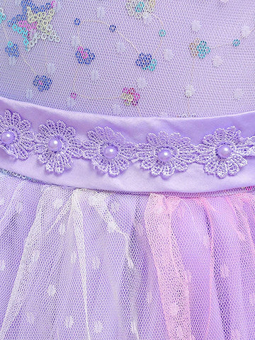 New Girls Unicorn Beaded Princess Dress, Children Party Costume For Halloween Cosplay Performance