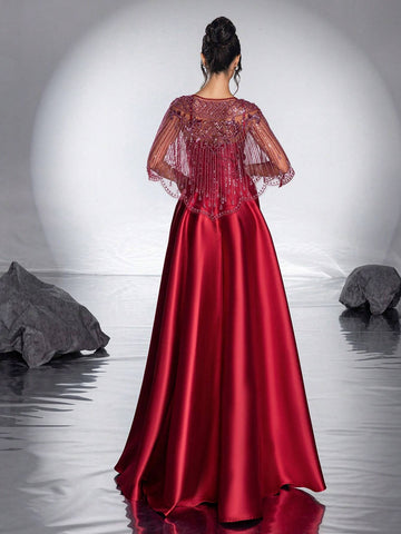 New Heavy Duty Shawl Elegant Elegant A-Line Evening Dress