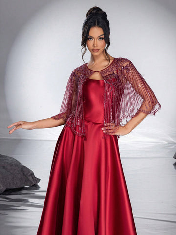 New Heavy Duty Shawl Elegant Elegant A-Line Evening Dress