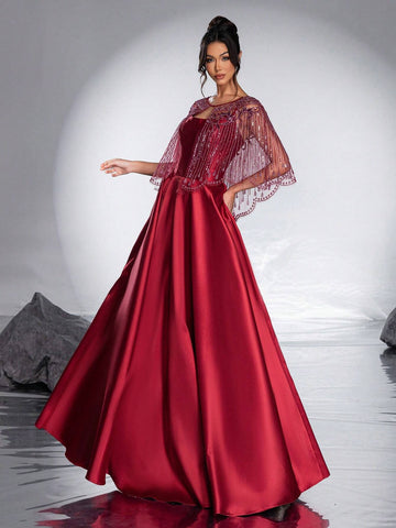 New Heavy Duty Shawl Elegant Elegant A-Line Evening Dress